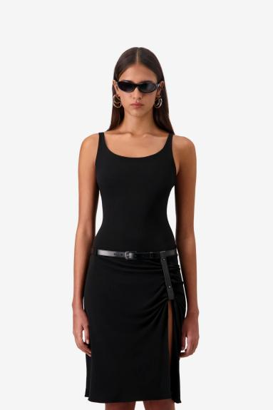 Metallic Pleated Maxi Skirt hover